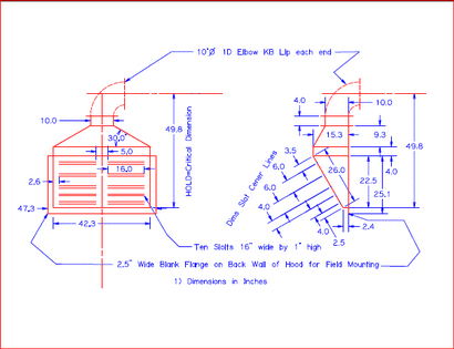 Slotted hood retrofit sketch for existing bench top